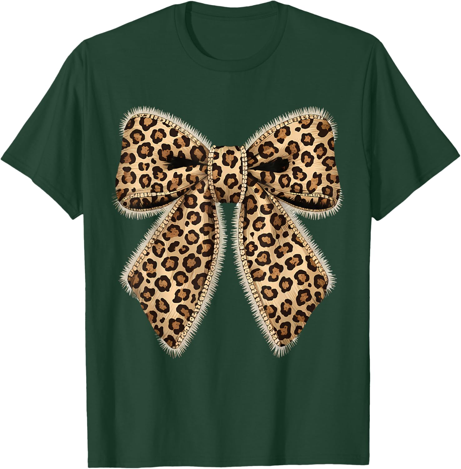 Leopard Bow Coquette Cheetah Pattern T-Shirt - T-Shirt | Forest