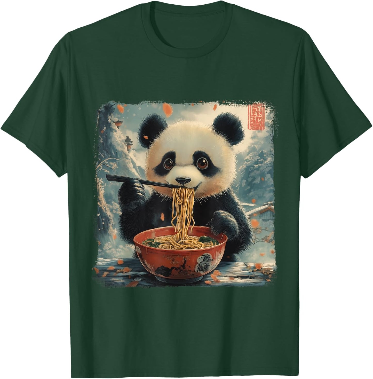 Panda Ramen Japanese Noodle Anime Manga Kawaii Sweet Otter , Black, S T-Shirt - T-Shirt | Forest