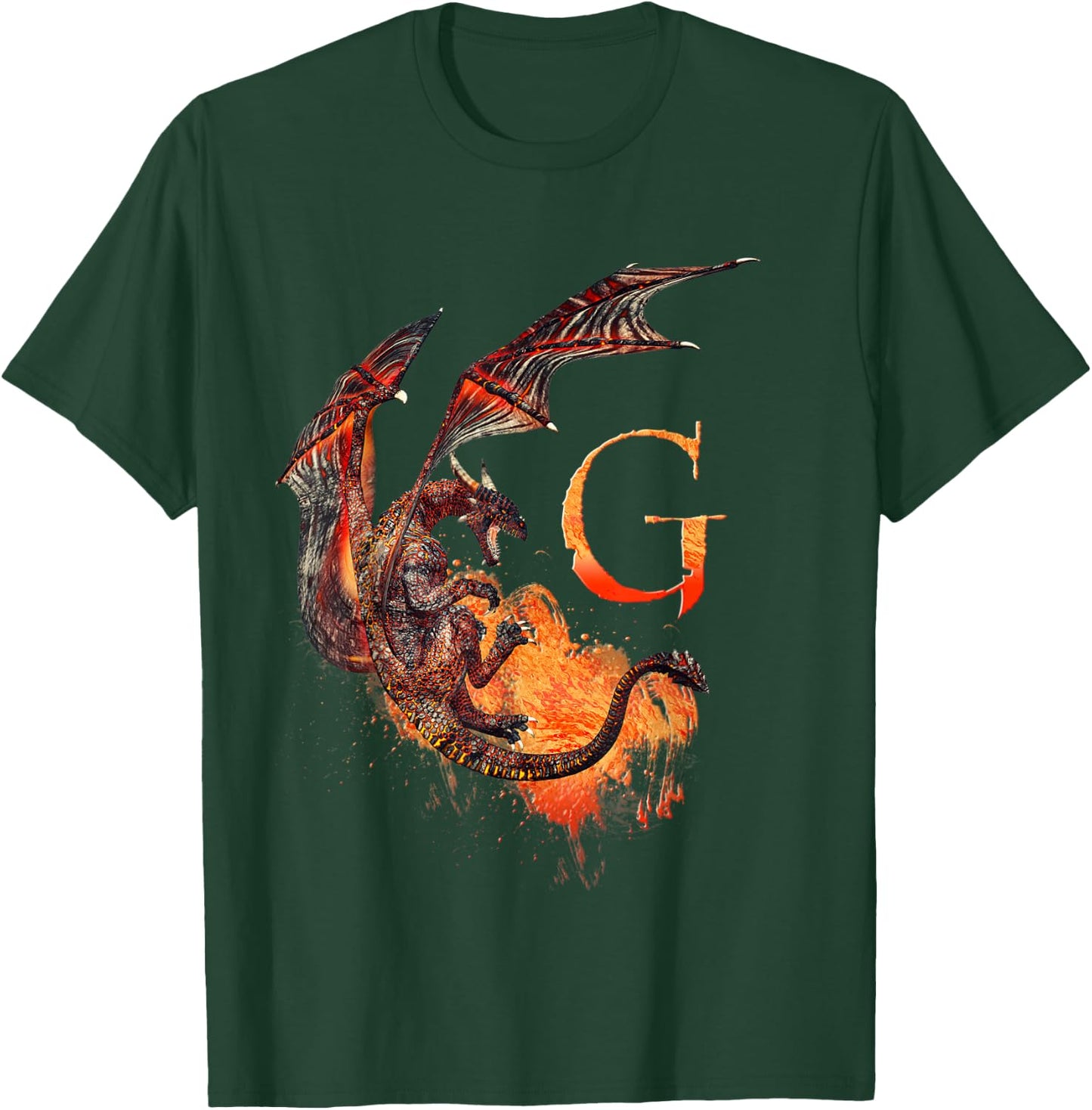 Letter G dragon monogram T-Shirt - T-Shirt | Forest