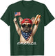 USA America French Bulldog Hot Dog 1776-2026 4th of July T-Shirt - T-Shirt | Forest