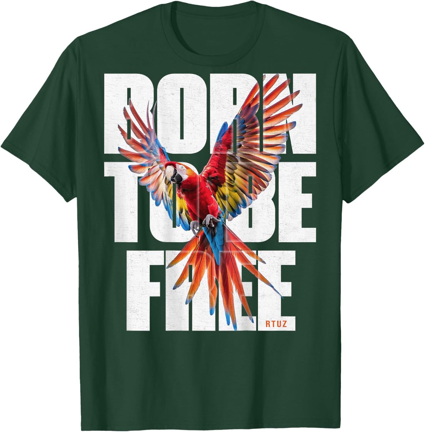 Hip Hop Y2K Vintage Urban Streetwear Backprint Ara Papagei T-Shirt - T-Shirt | Forest