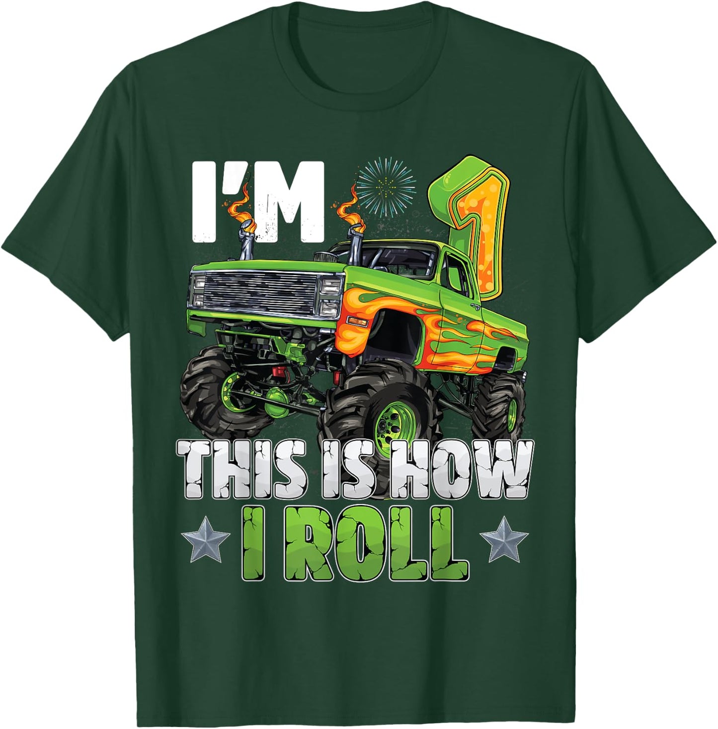 This Is How I Roll 1st Birthday Boy Monster Truck 1 Year Old T-Shirt - T-Shirt | Forest