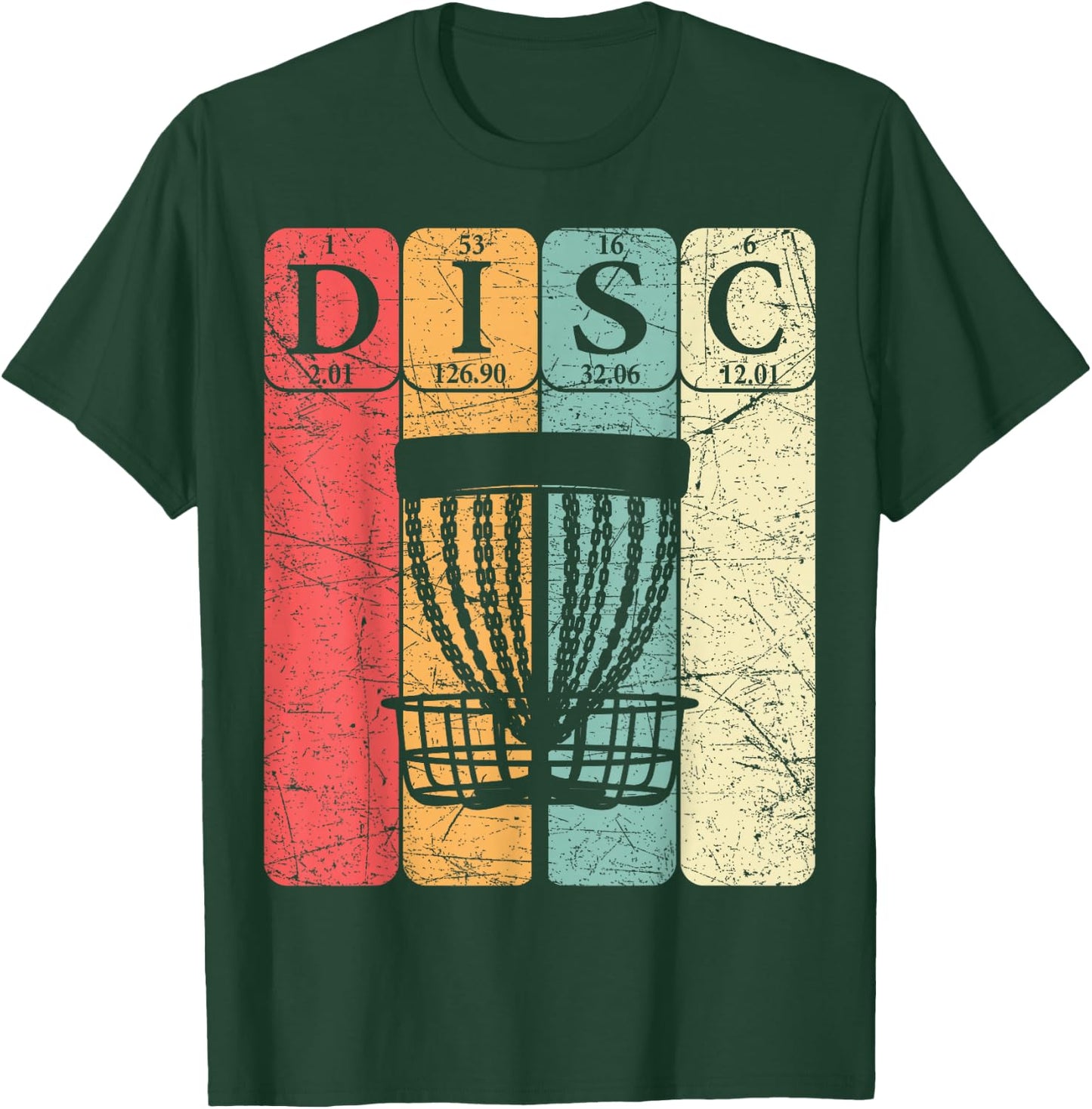 Disc Golf Periodic Table Elements Frolf Player Vintage T-Shirt - T-Shirt | Forest