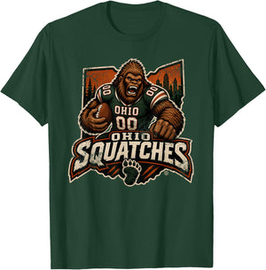 Ohio Big Foot Squatches Sasquatch Football Funny Humor T-Shirt - T-Shirt | Forest