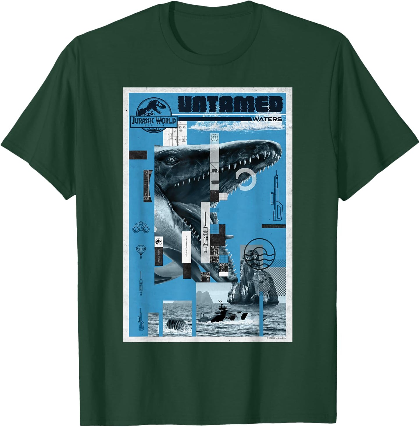 Jurassic World Rebirth Mosasaurus Untamed Waters T-Shirt - T-Shirt | Forest