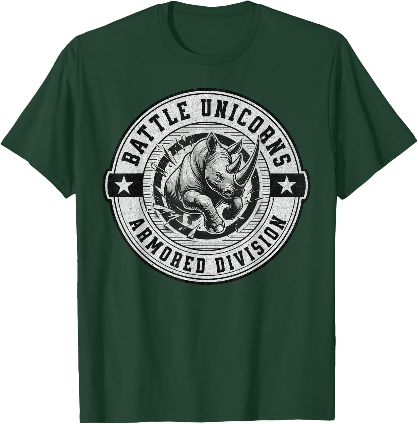 Unicorn Design- Adults or Kids- Battle Unicorns Rhino -Funny T-Shirt - T-Shirt | Forest