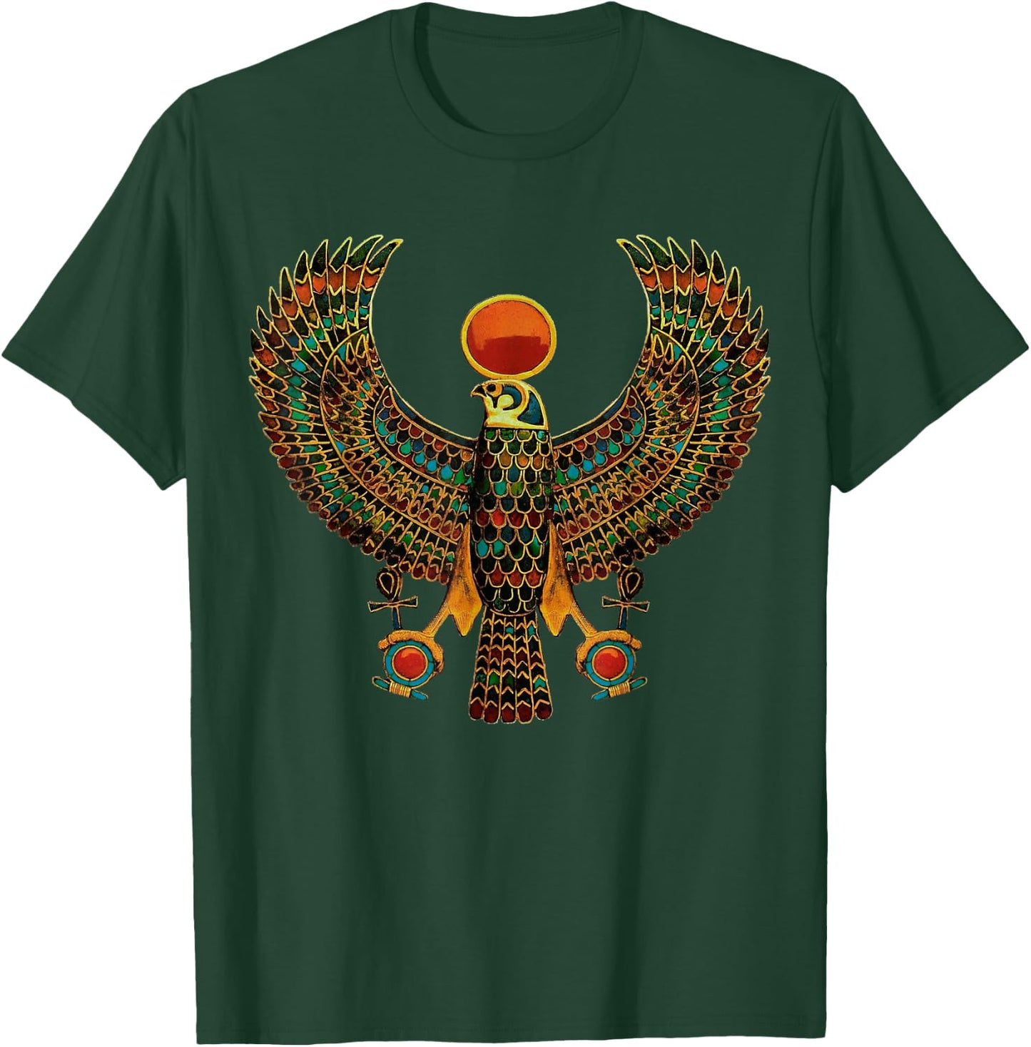 Horus Ancient Egyptian Falcon Hieroglyph T-Shirt - T-Shirt | Forest