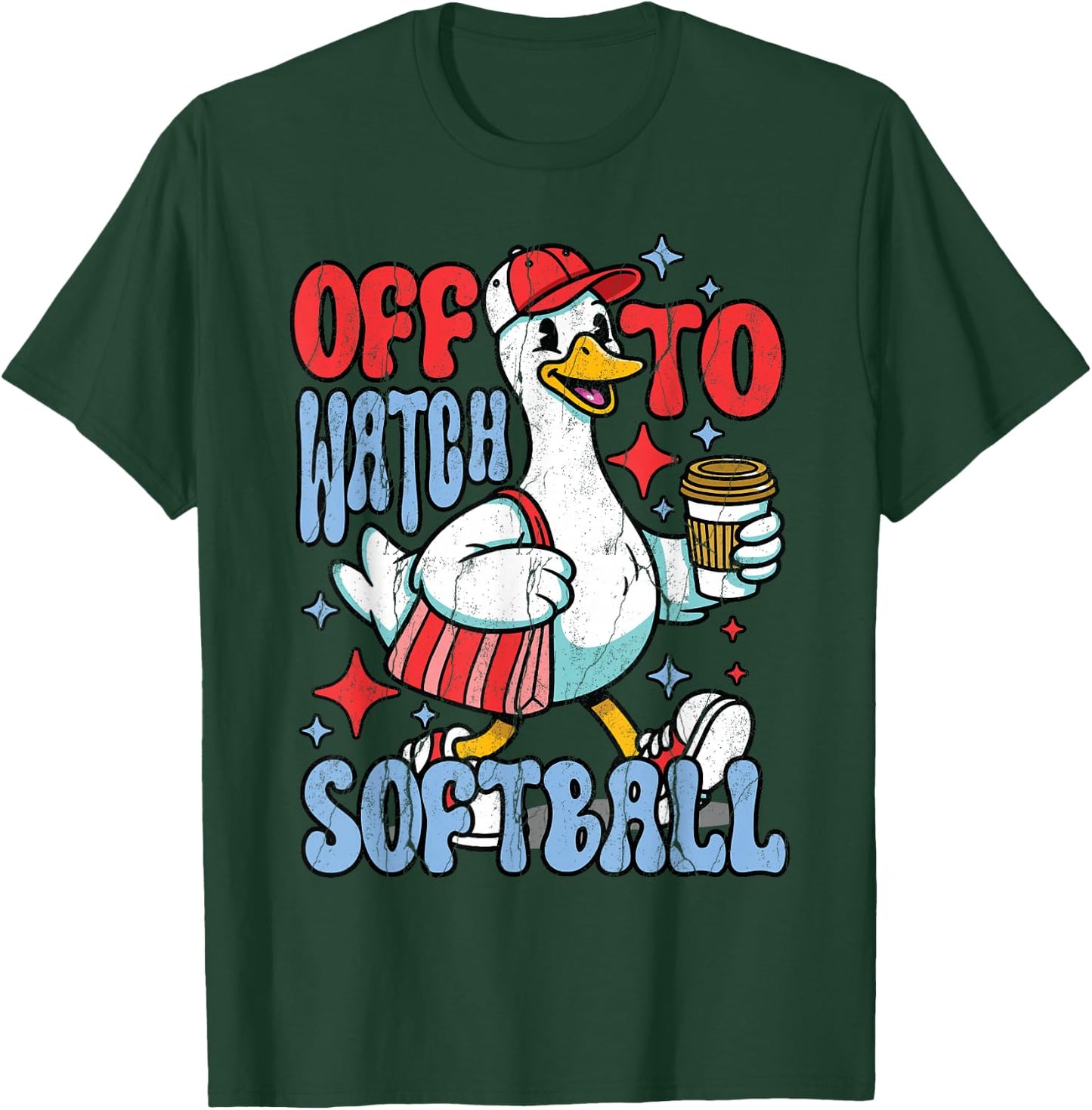 Funny Player Goose Off to Watch Softball Lover Game Day Boys T-Shirt - T-Shirt | Forest