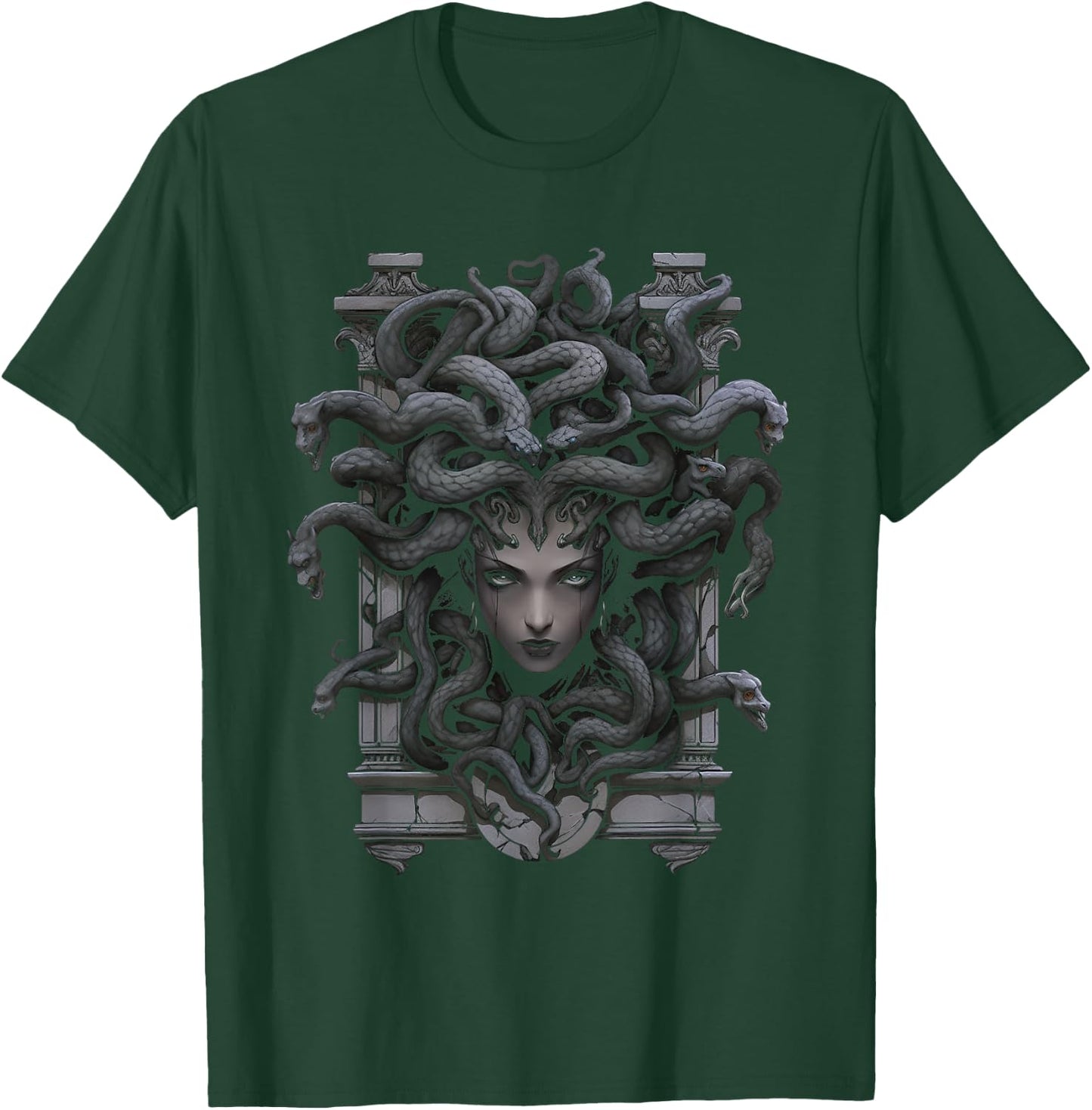 Medusa Head Greek Mythology Ancient Snake Hair T-Shirt - T-Shirt | Forest