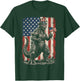 Japanese Lizard Monster US Flag 4th of July Men Women Kids T-Shirt - T-Shirt | Forest