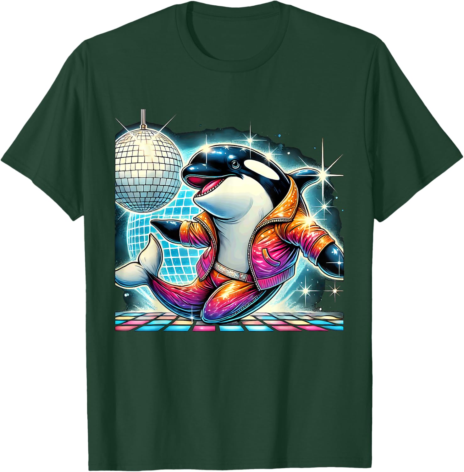 Aesthetic Orca Disco T-Shirt - T-Shirt | Forest
