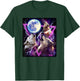 Epic Three Wolves Howling at The Moon 80's Poster Style Wolf T-Shirt - T-Shirt | Forest