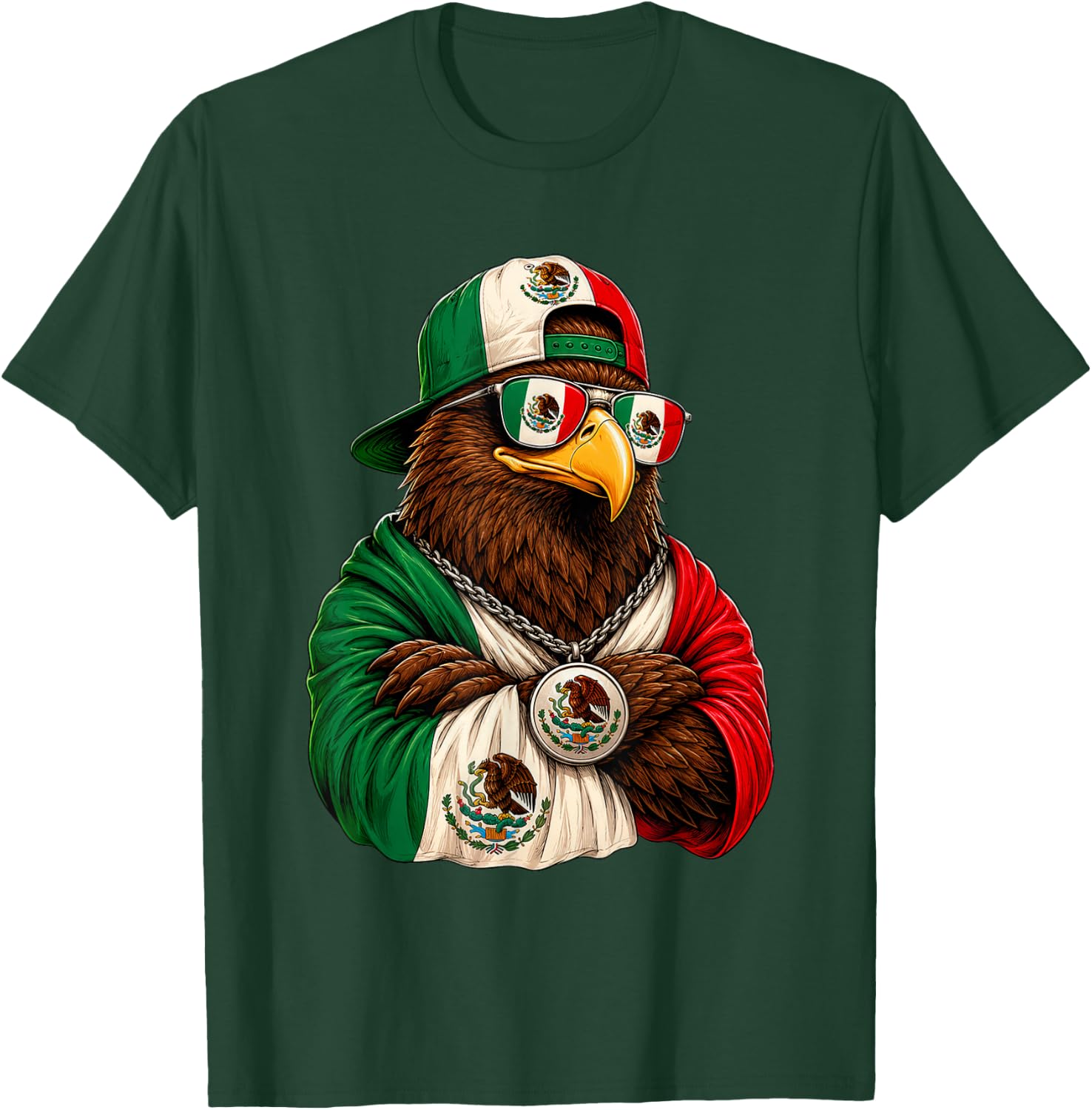 Mexico National Pride Mexican Eagle Flag T-Shirt - T-Shirt | Forest