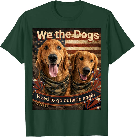 Funny Patriotic Golden Retrievers T-Shirt - T-Shirt | Forest