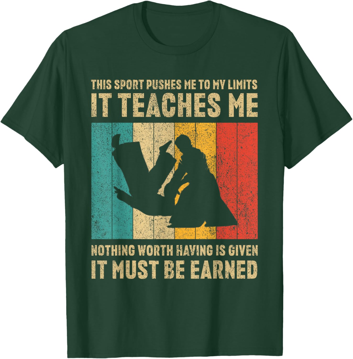 It Must Be Earned Vintage Aikido Martial Arts T-Shirt - T-Shirt | Forest
