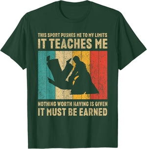 It Must Be Earned Vintage Aikido Martial Arts T-Shirt - T-Shirt | Forest