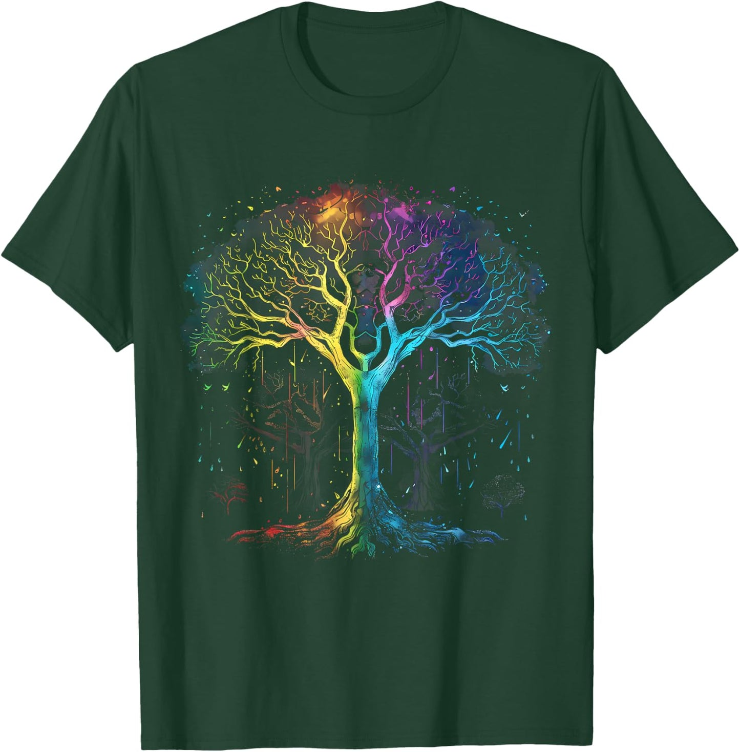 Tree of Life Yggdrasil Rainbow Tree T-Shirt - T-Shirt | Forest