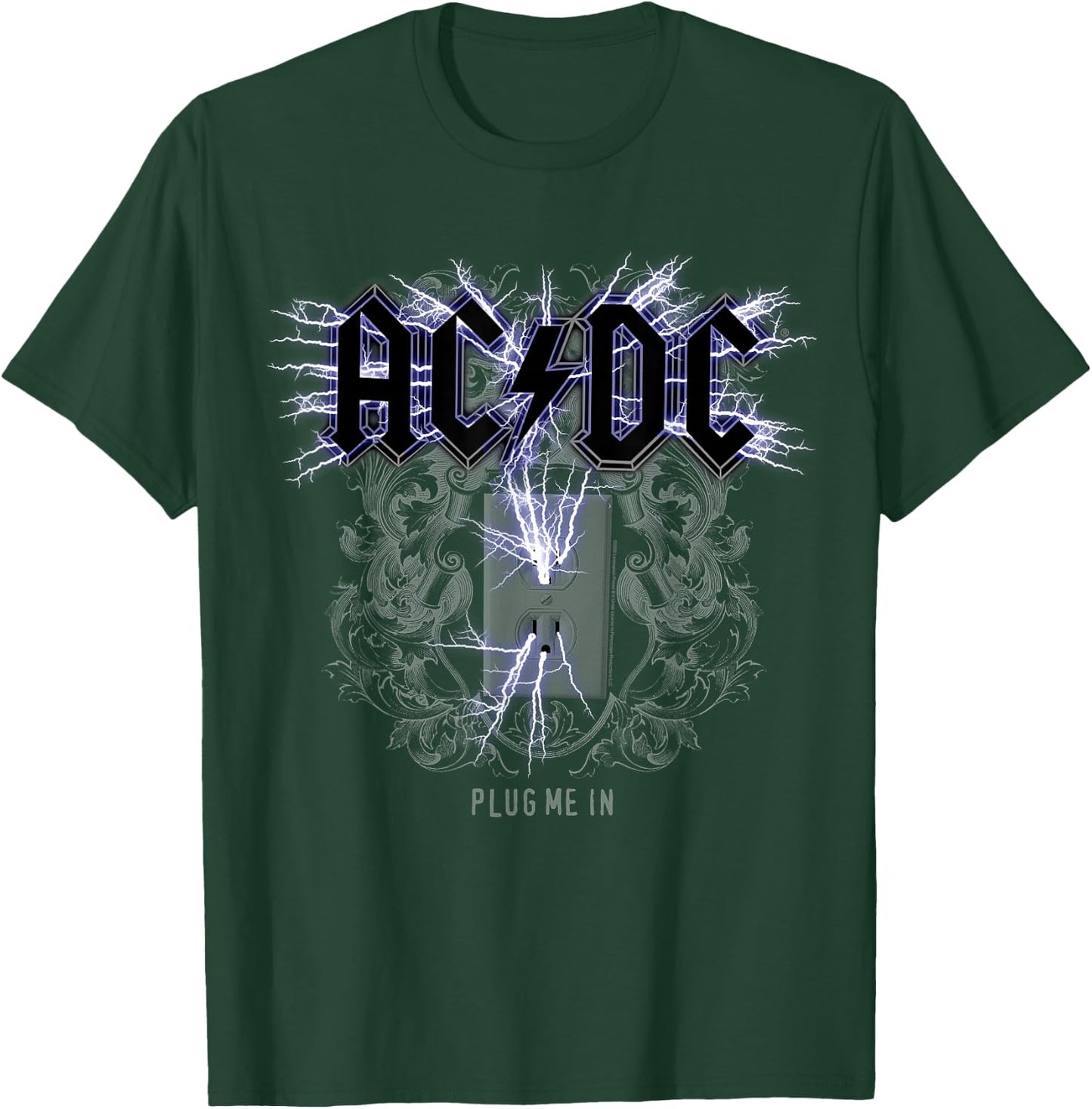 Officiel AC/DC Plug Me in Artwork ACDC Rock T-Shirt - T-Shirt | Forest