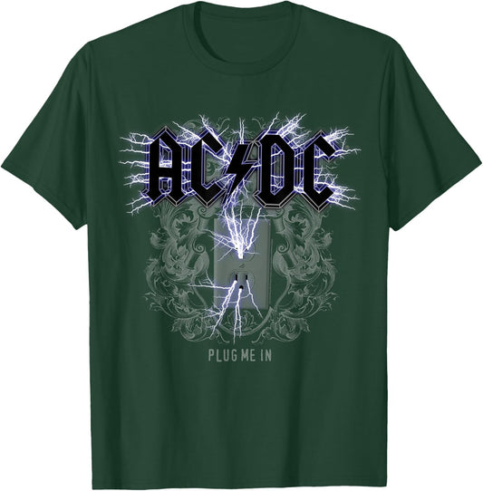 Officiel AC/DC Plug Me in Artwork ACDC Rock T-Shirt - T-Shirt | Forest