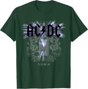Official AC/DC Plug Me in Artwork ACDC Rock T-Shirt - T-Shirt | Forest