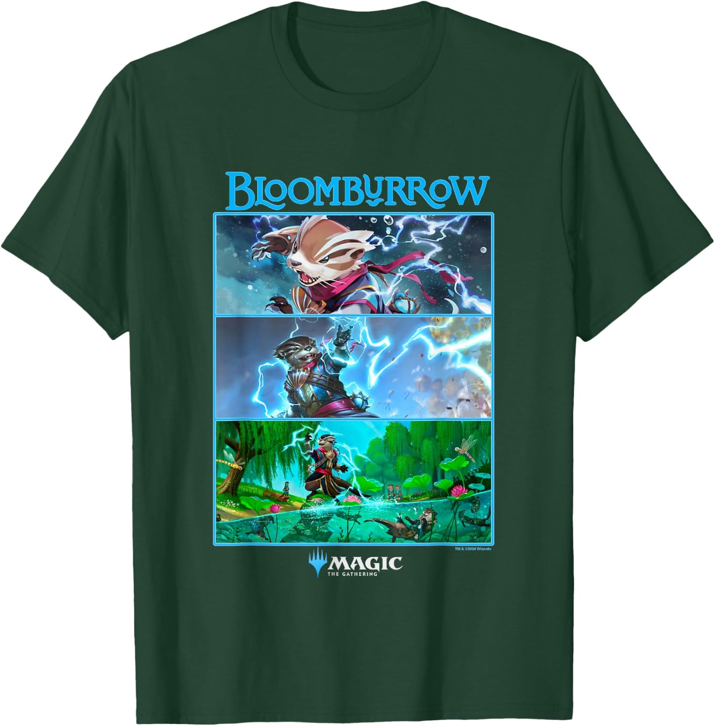 Magic: The Gathering Bloomburrow Panels , black T-Shirt - T-Shirt | Forest
