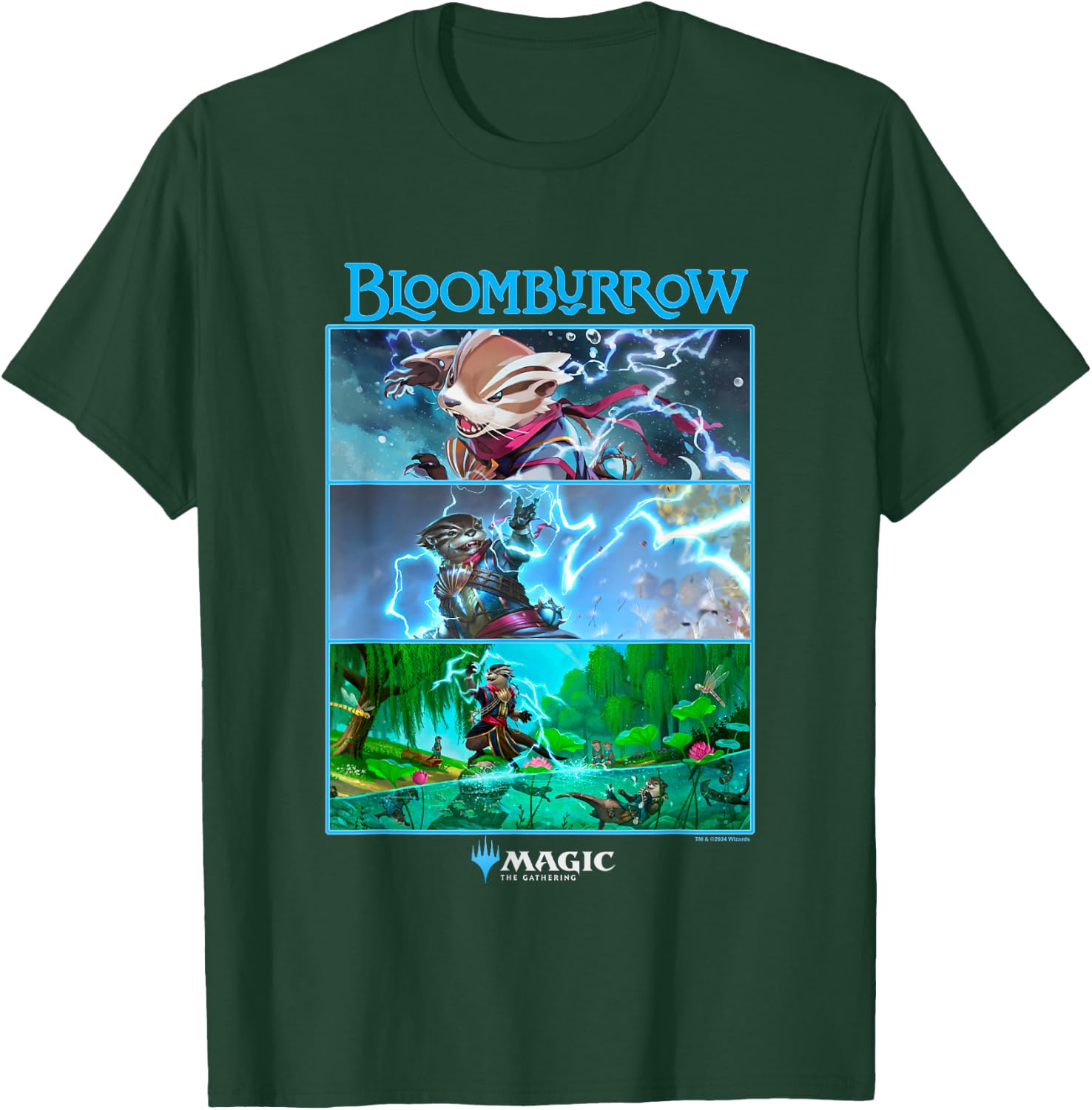 Magic: The Gathering Bloomburrow Panels , Black, S T-Shirt - T-Shirt | Forest