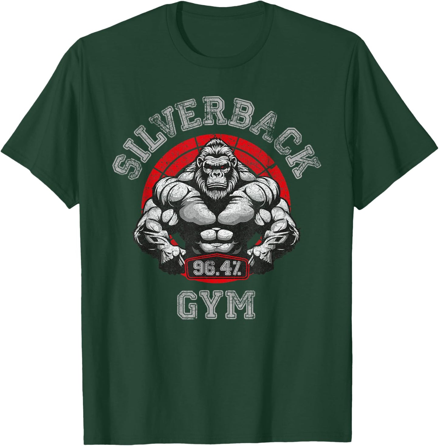 96.4% Silverback Gorilla, Gym Wear, Bodybuilding, Strong , Black, S T-Shirt - T-Shirt | Forest