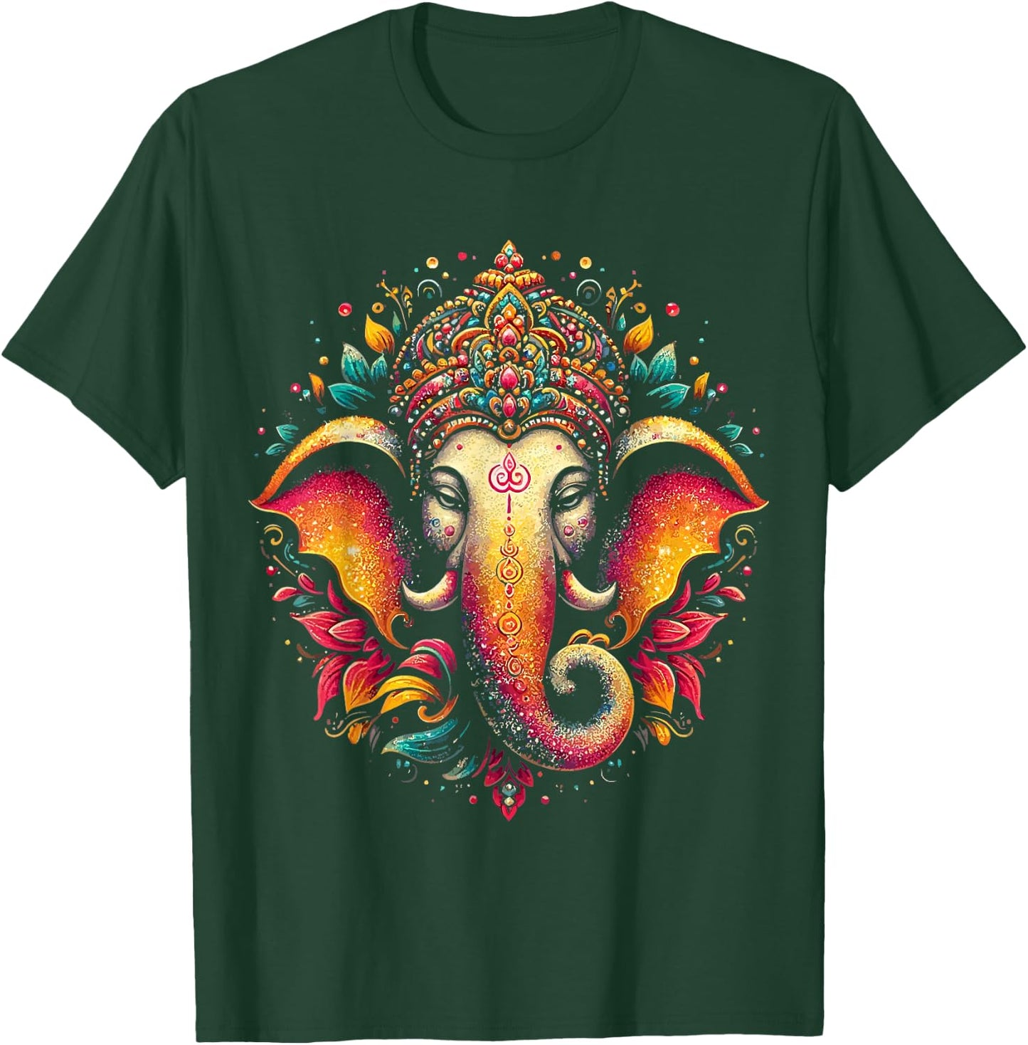 Ganesh Symbol Yoga Hindu Elephant God Ganesha Puja T-Shirt - T-Shirt | Forest
