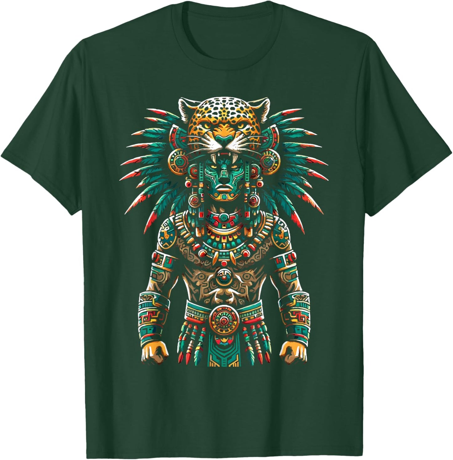 Aztec Jaguar Warrior Aztec Culture Mayan Indigenous T-Shirt - T-Shirt | Forest