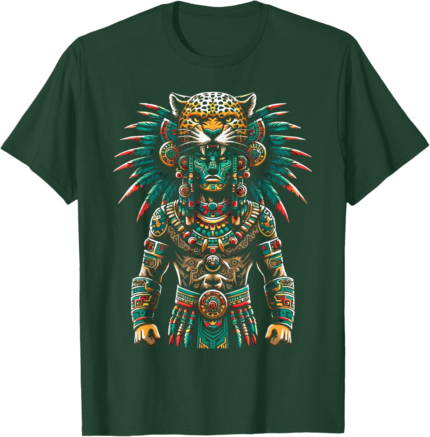 Aztec Jaguar Warrior Aztec Culture Mayan Indigenous T-Shirt - T-Shirt | Forest