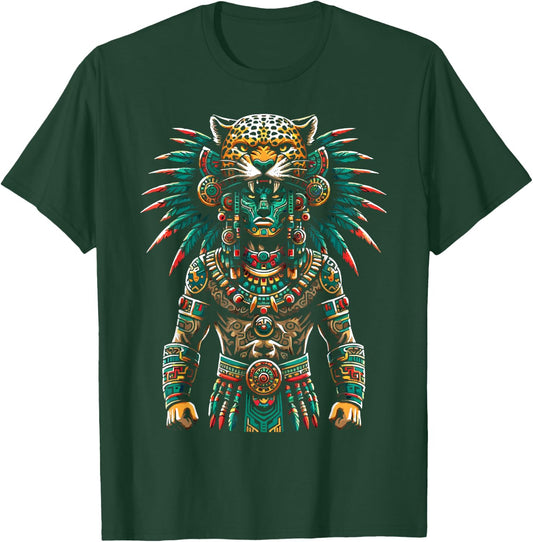 Aztec Jaguar Warrior Aztec Culture Mayan Indigenous T-Shirt - T-Shirt | Forest
