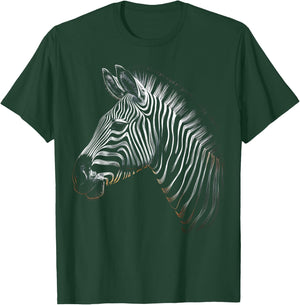Zebra Lover Artwork | Animal Motif Zebra T-Shirt - T-Shirt | Forest