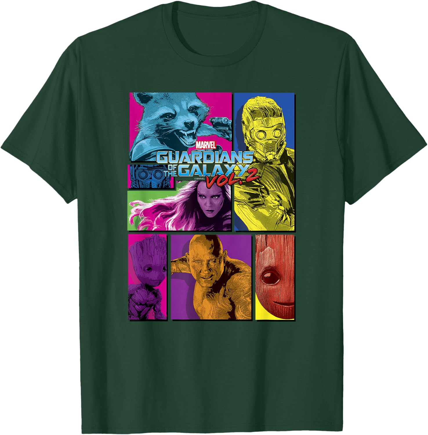 Marvel Guardians of the Galaxy Vol. 2 Group Panels T-Shirt - T-Shirt | Forest