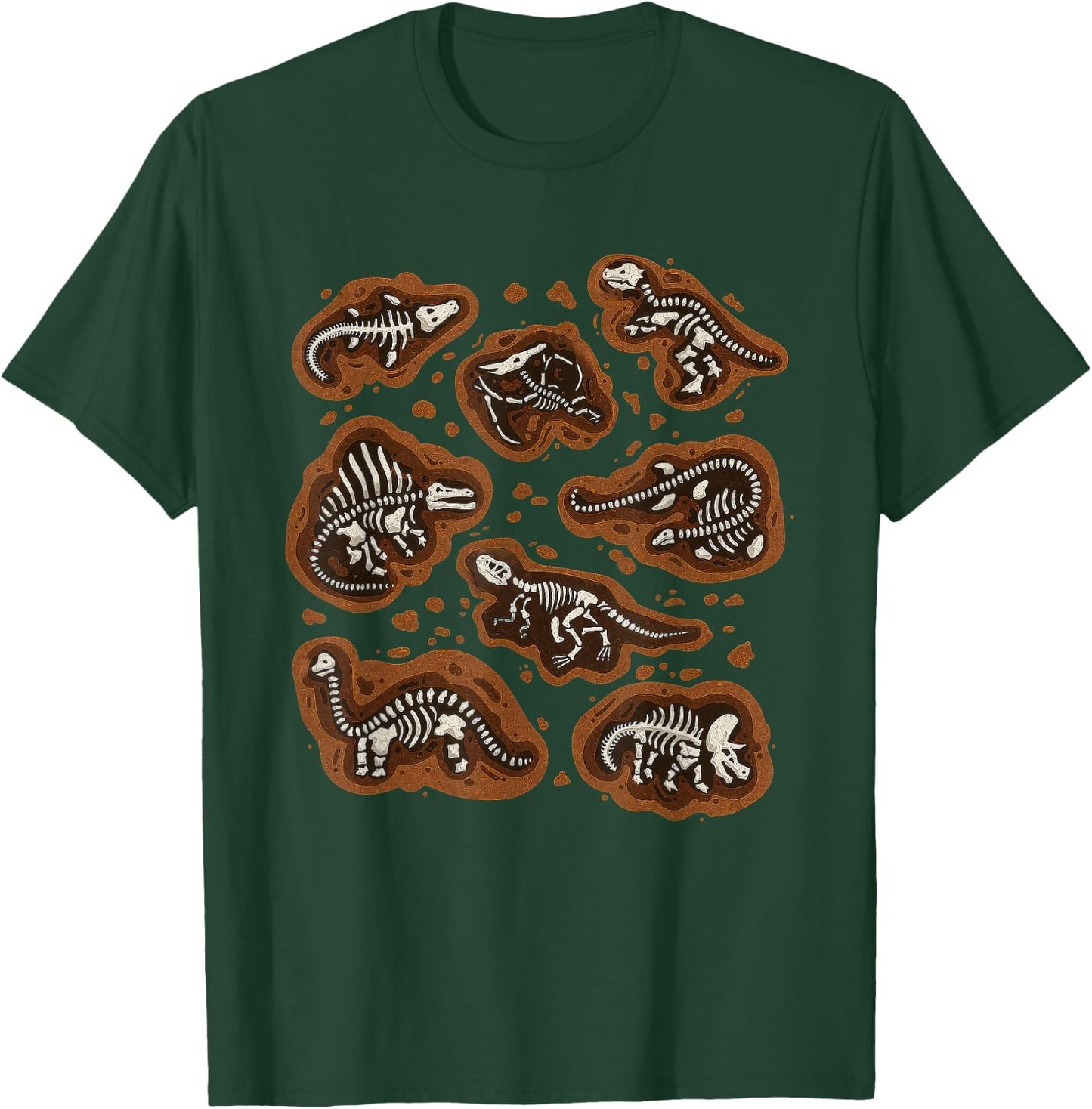 Dinosaur Skeleton Fossil Prehistoric Bones of Dinosaurs T-Shirt - T-Shirt | Forest