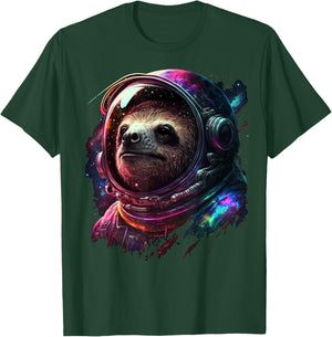 Sloth Astronaut in Space Suit Colorful Cosmos Explorer T-Shirt - T-Shirt | Forest