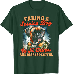 Service Dog Training Boxer Faking A Service Dog Is A Crime Women T-Shirt - T-Shirt | Forest