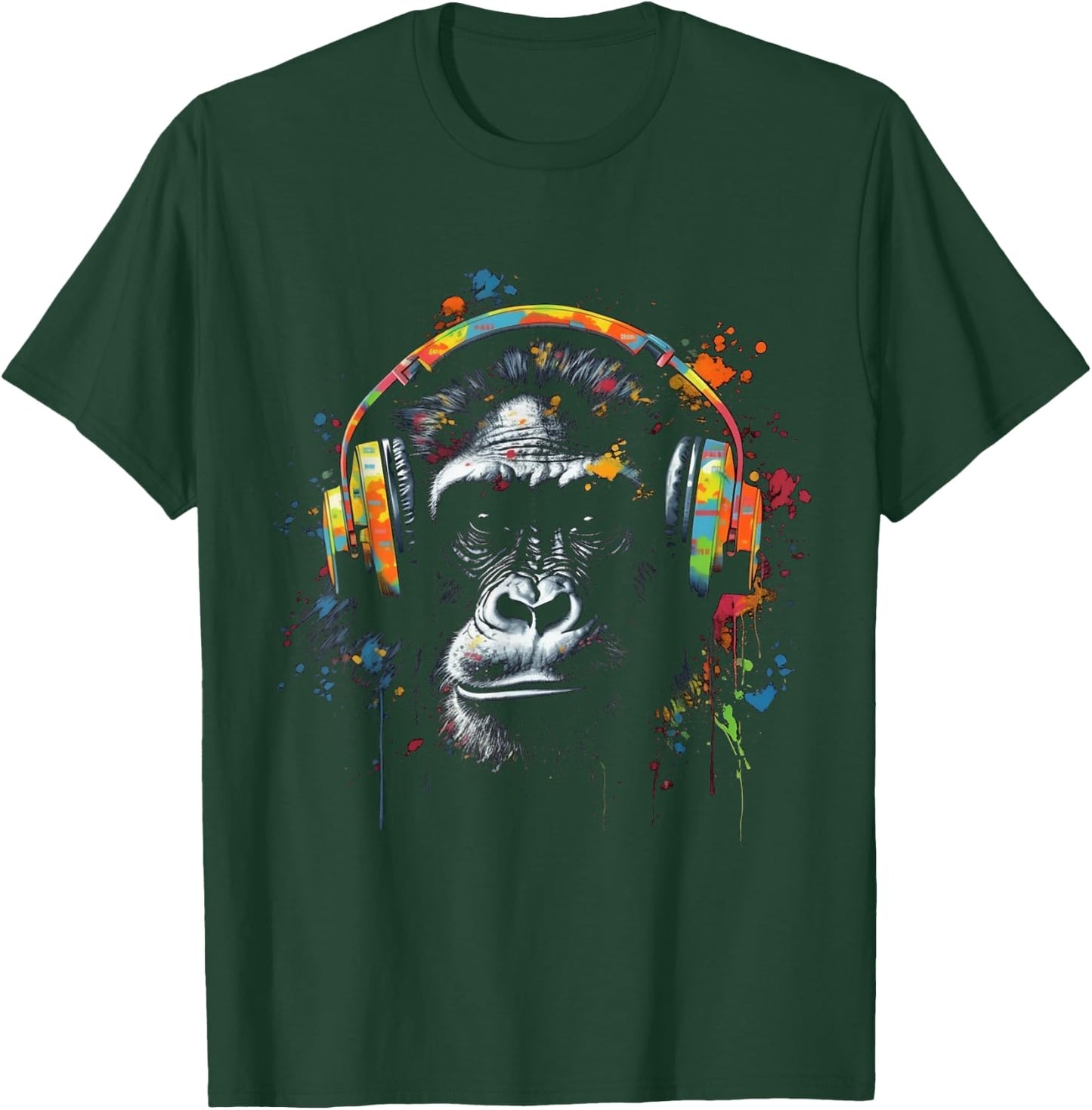 Affe Musik Bunte Musiker Tier Thema Tier Dschungel Kunst Affe T-Shirt - T-Shirt | Forest