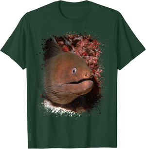 Moray Eel Photo Ocean Animal Splatter Art Aquarium T-Shirt - T-Shirt | Forest