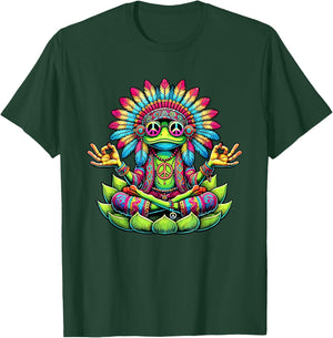 Hippie Frog 60s 70s Costume Sunglasses Peace Sign , Black, S T-Shirt - T-Shirt | Forest