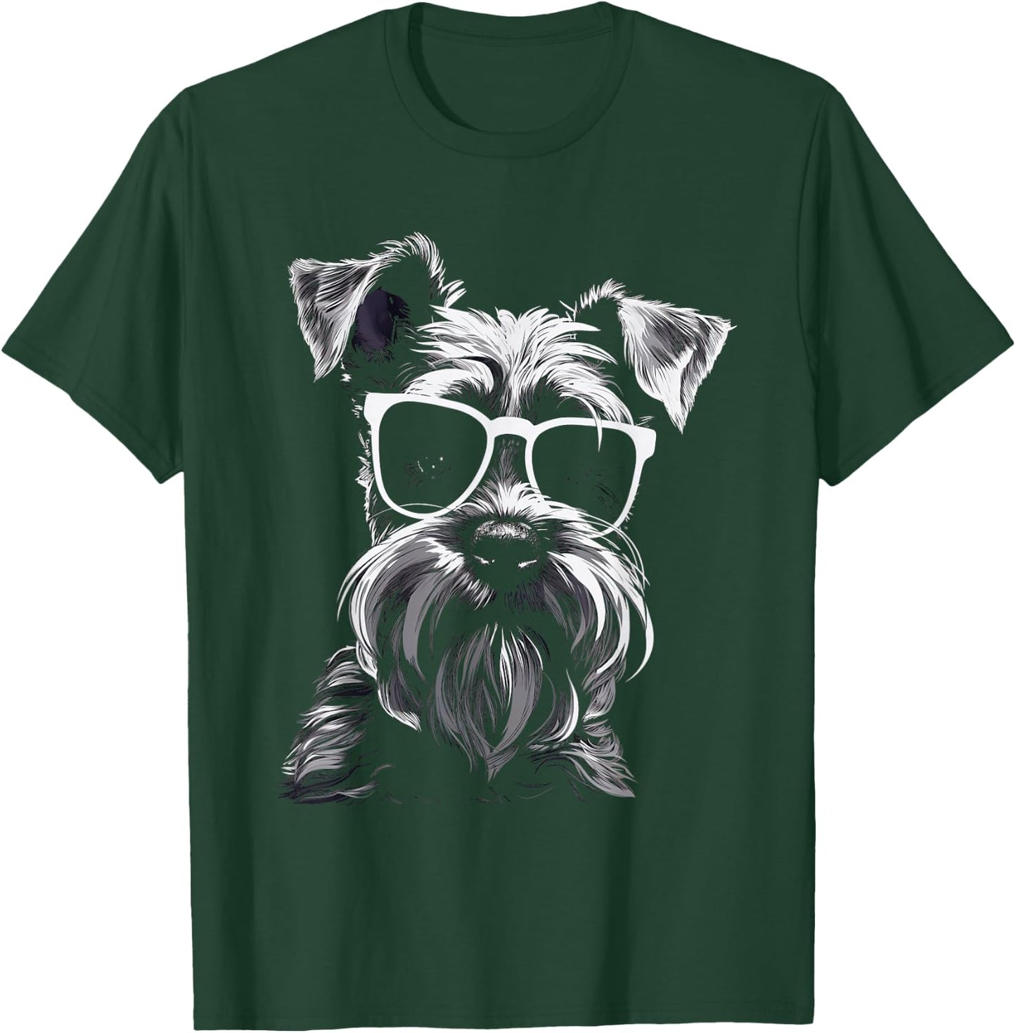 Schnauzer Dog with Sunglasses miniature dogs T-Shirt - T-Shirt | Forest