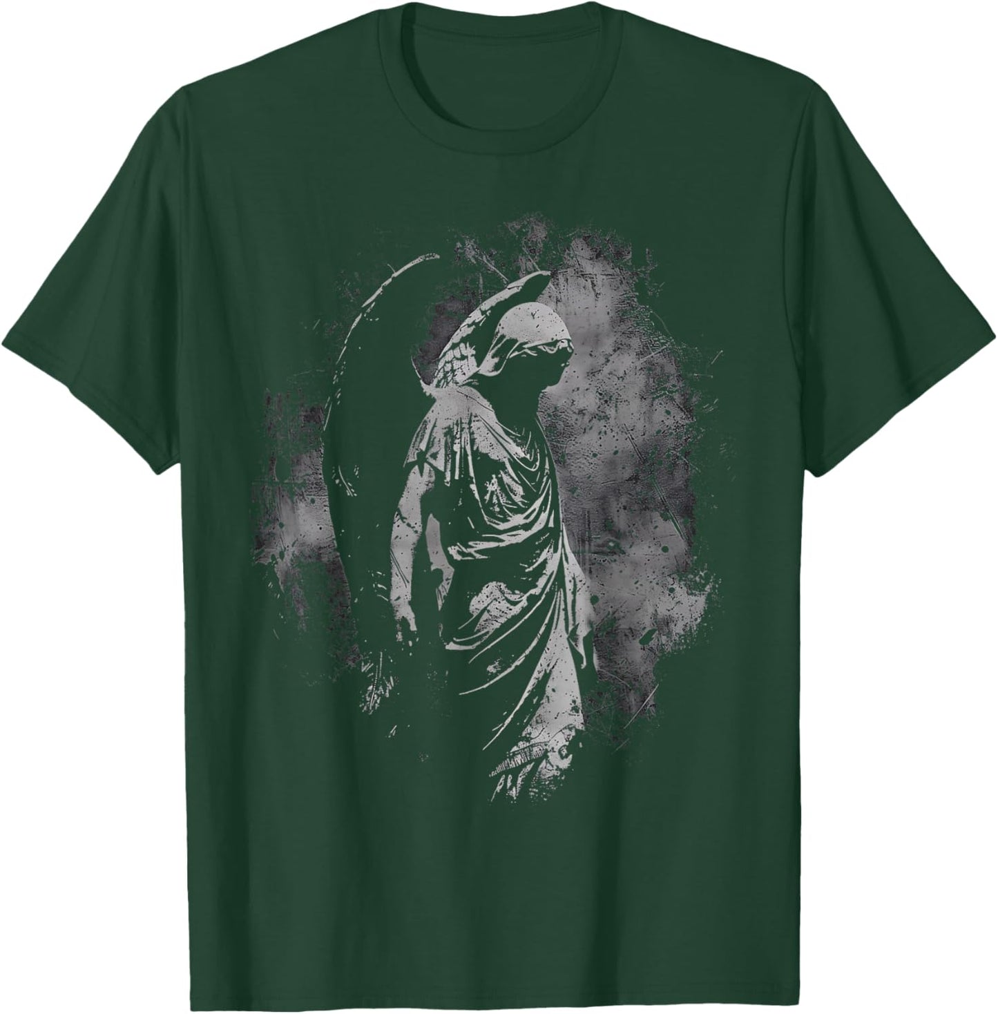 Goth Angel Fallen Statue Dark Art Occult Grunge Alt Horror , Small, Black T-Shirt - T-Shirt | Forest