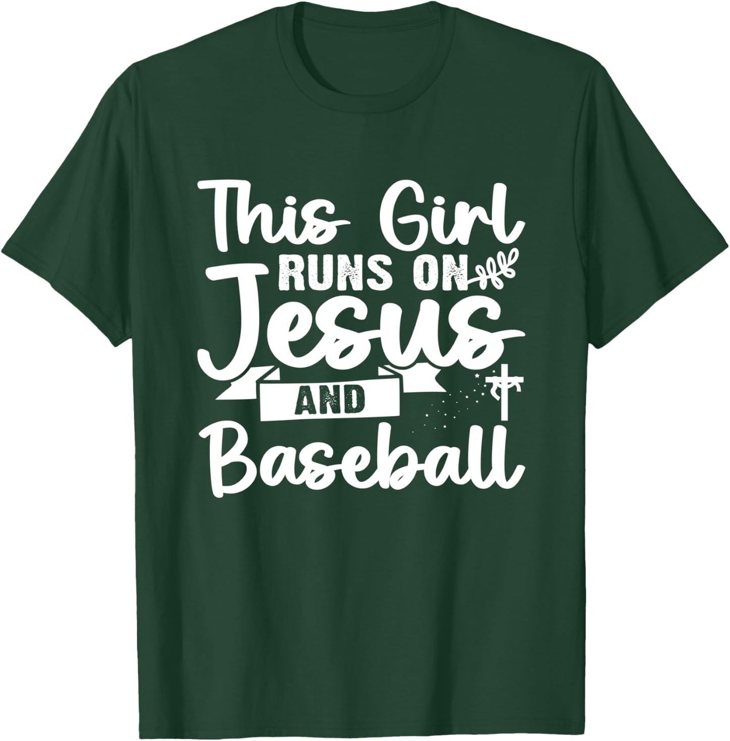 This Girl Runs On Jesus And Baseball T-Shirt - T-Shirt | Forest