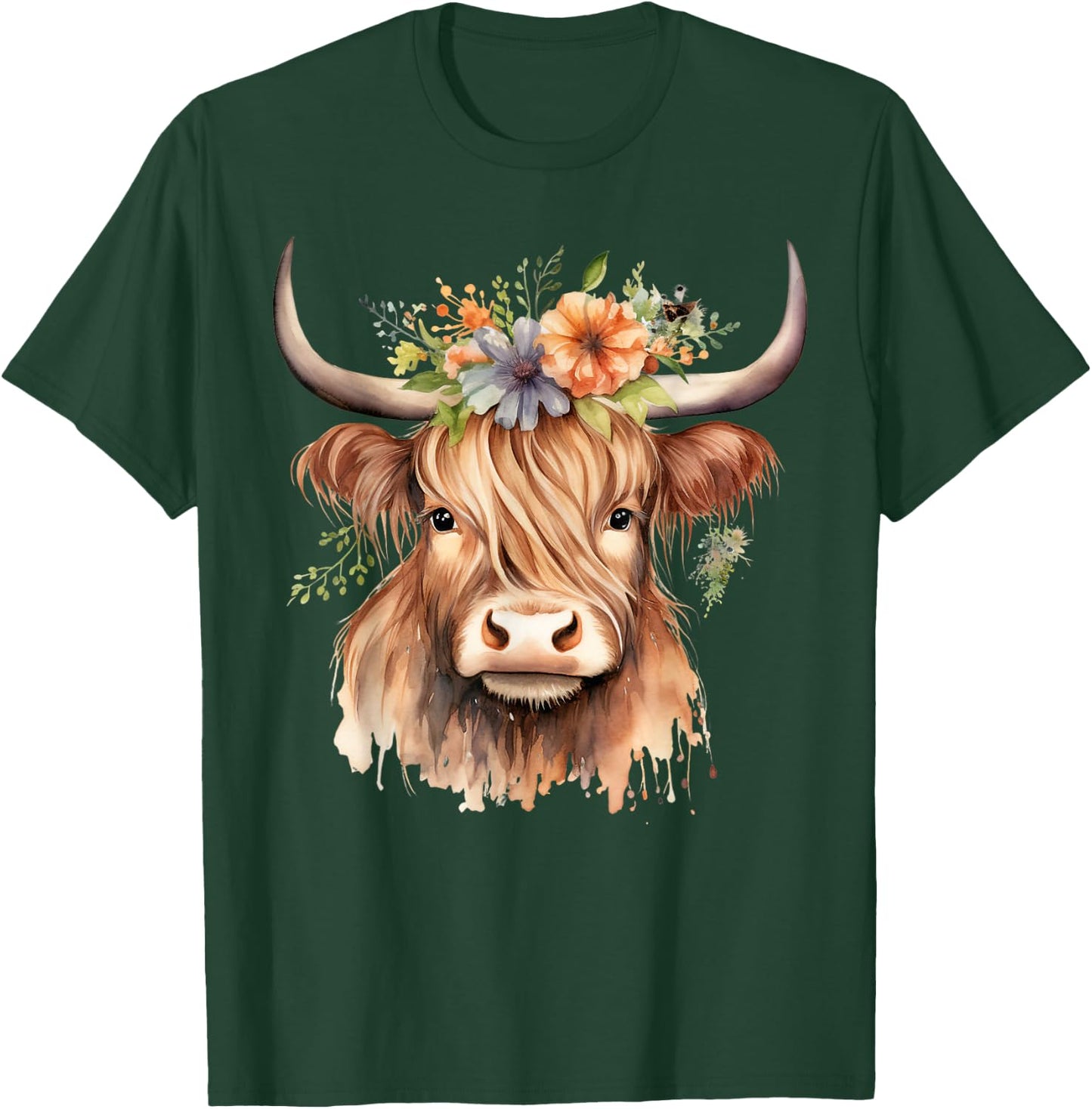 Cow, Scottish Highland Cow, Western Wear, Highland Cow T-Shirt - T-Shirt | Forest