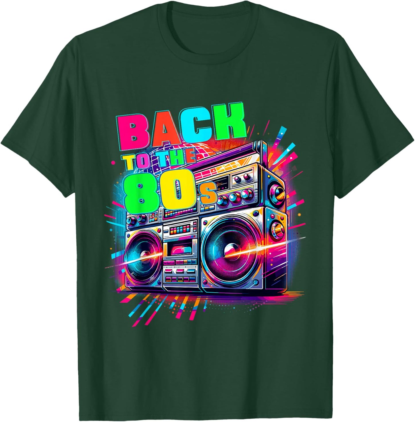 Back To The 80s Party Carnival Costume Fancy Dress 80s , black T-Shirt - T-Shirt | Forest