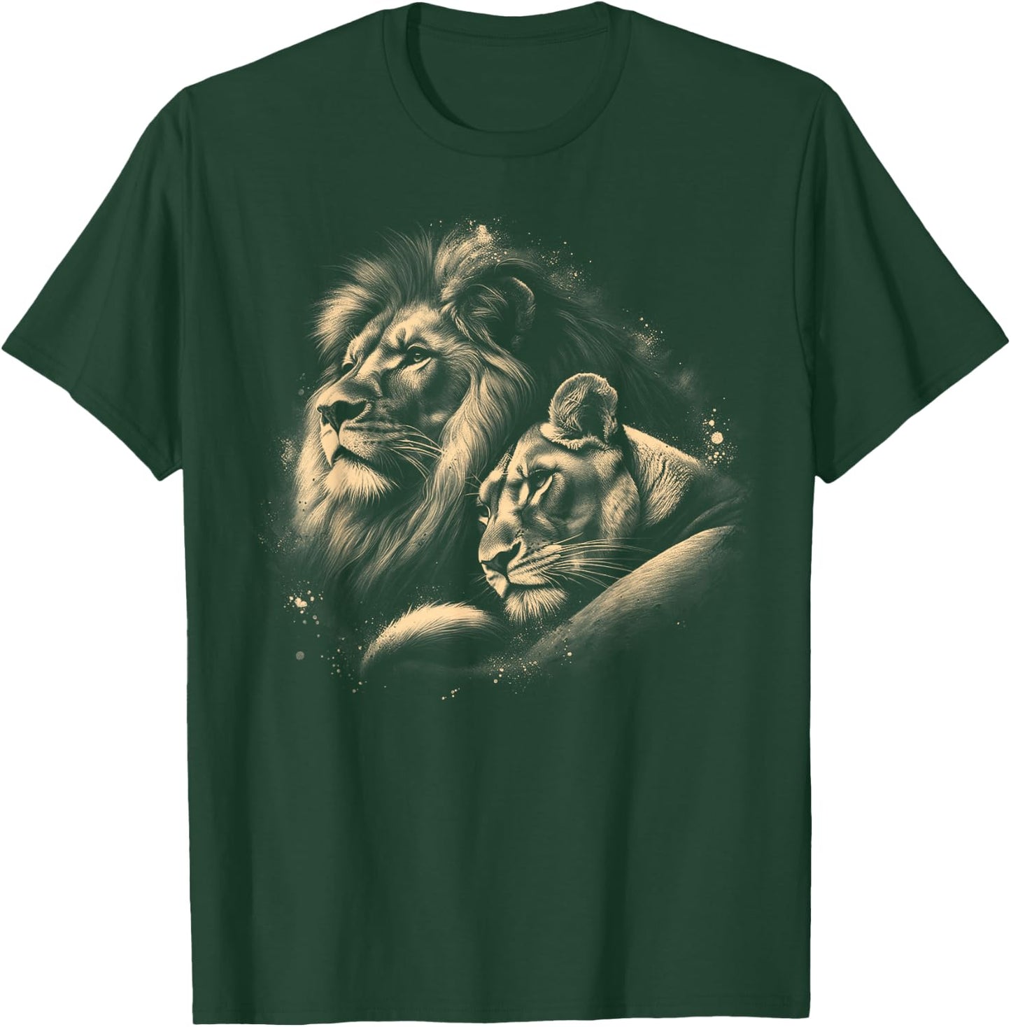 Lion and Lioness Symbol of Love, Loyalty and Partnership , black T-Shirt - T-Shirt | Forest