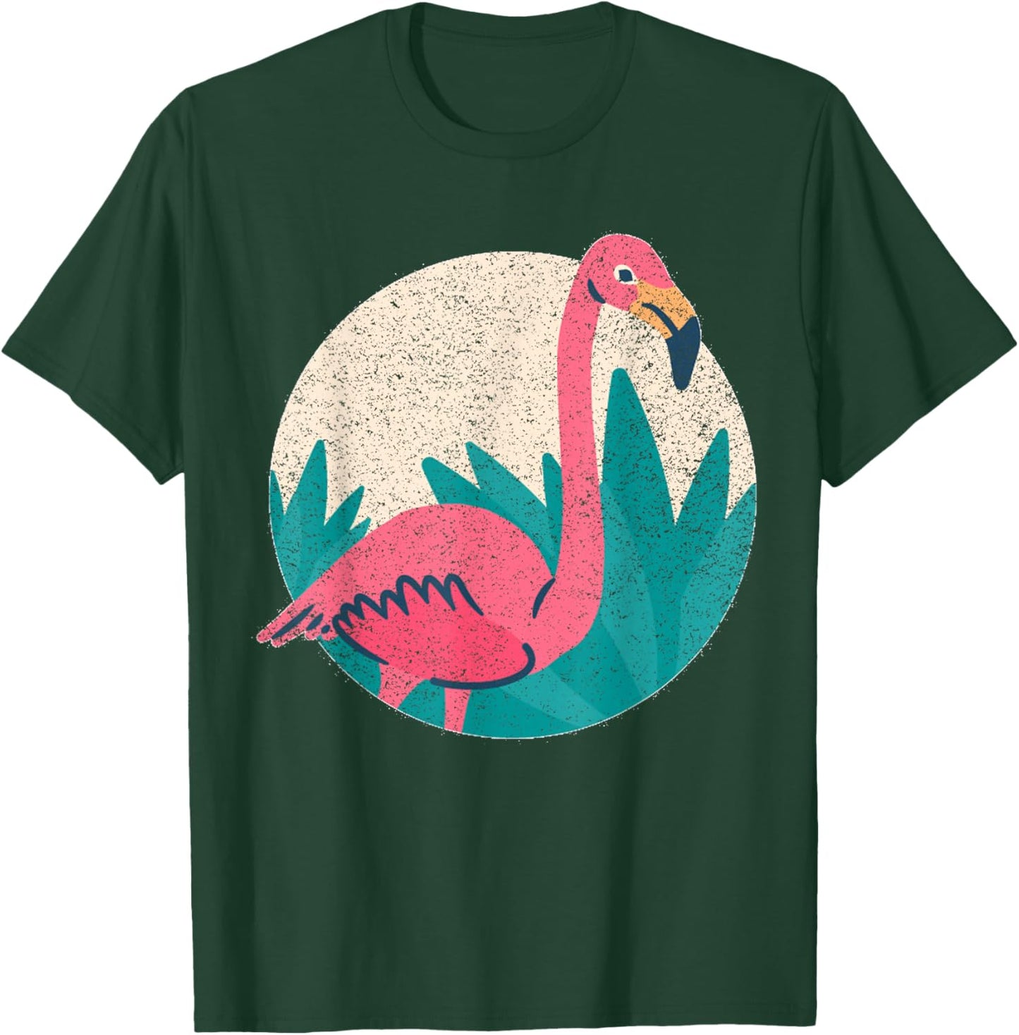 Vintage Flamingo - Distressed Vintage Style Animal T T-Shirt - T-Shirt | Forest