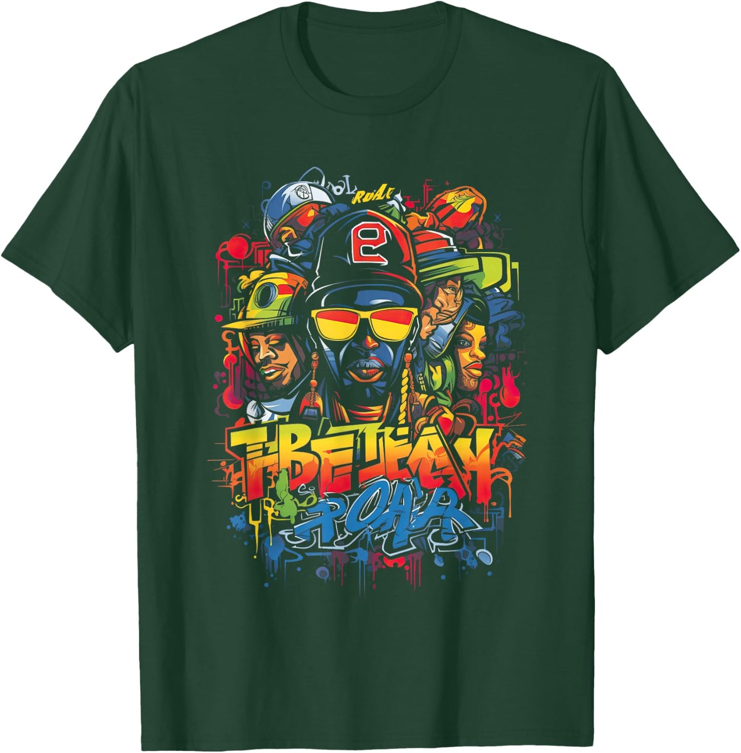 Hip Retro 80s New York Rapper Art 90er Jahre Hop Graffiti Oldschool Rap Boom Rap für -Erwachsene, Multicolored, Graffiti, Crew-Kragen, Kurzarm, Polyester, S T-Shirt - T-Shirt | Forest