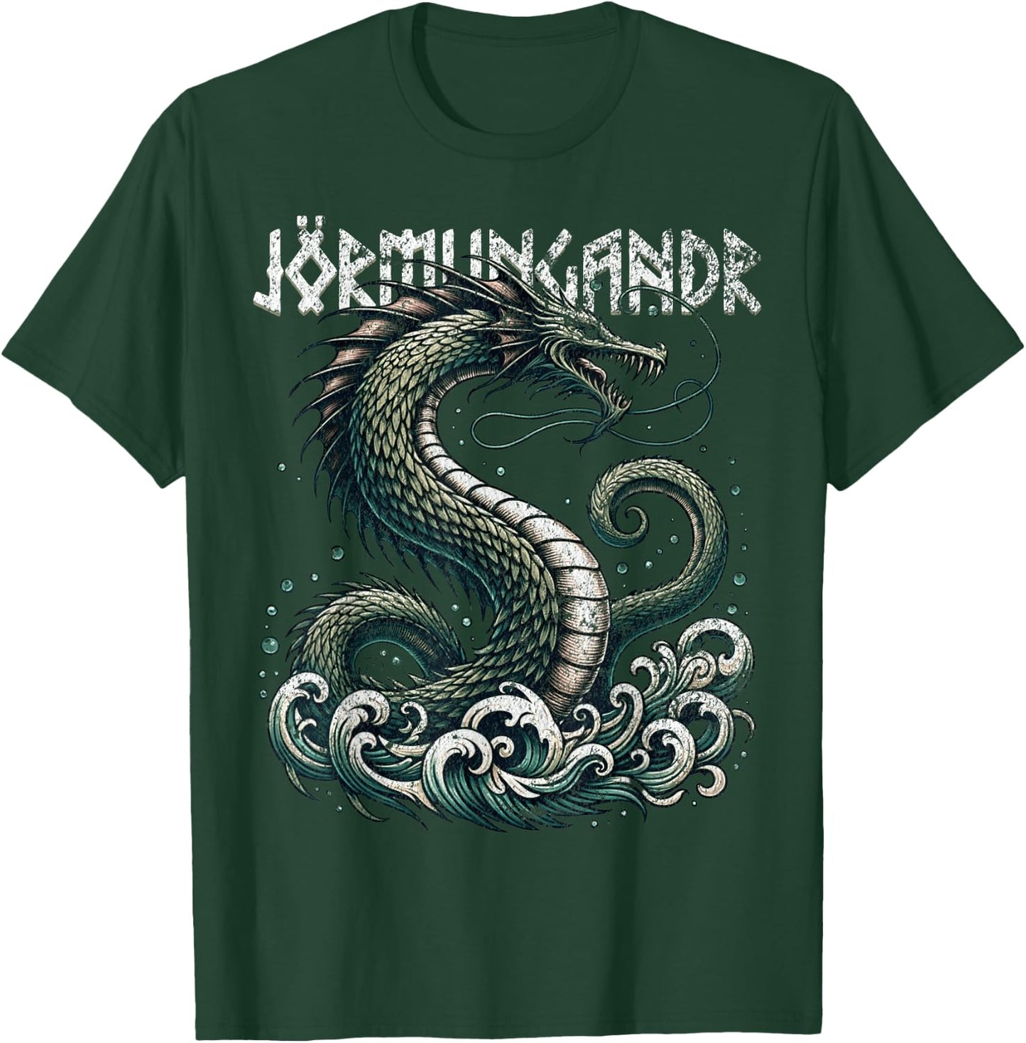 Jörmungandr Norse Mythology Serpent Viking Vintage Men T-Shirt - T-Shirt | Forest