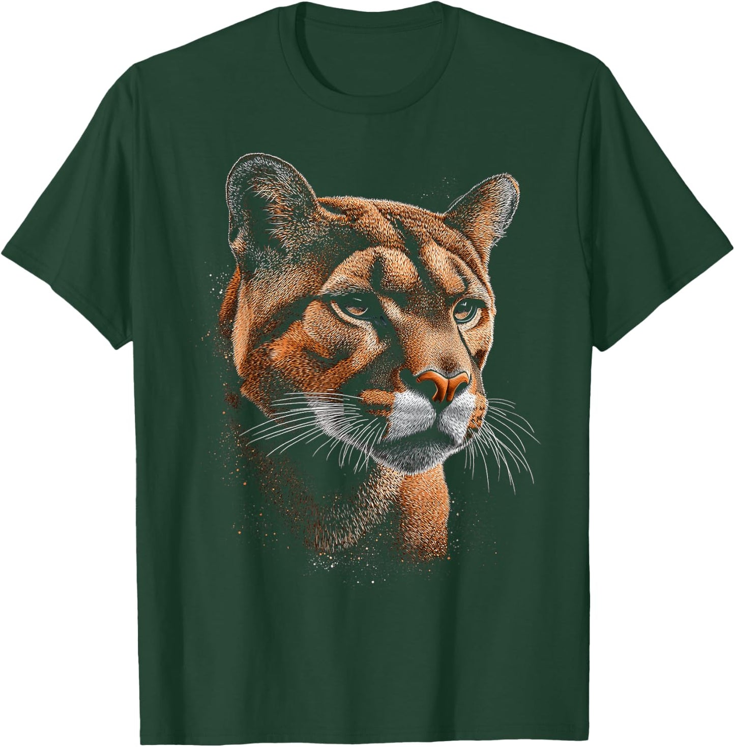 Puma Animal Motif Art Puma , black T-Shirt - T-Shirt | Forest