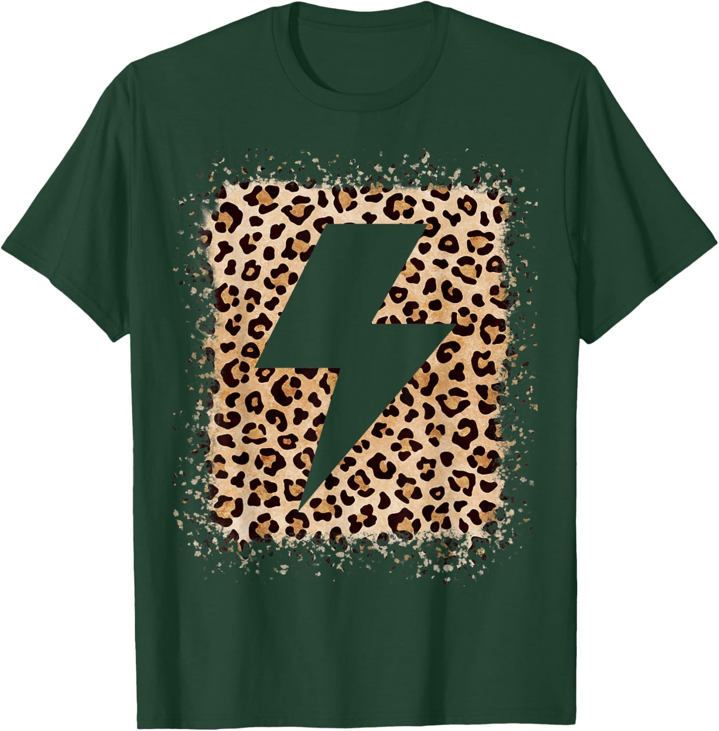 Animal Leopard Cheetah Print Bolt Lightning T-Shirt - T-Shirt | Forest